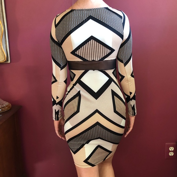 Womens stretchable bodycon dress w/ mesh openings - Picture 2 of 7